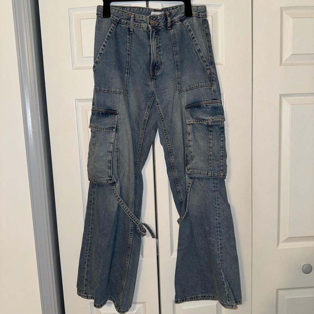 Zara Light Blue Denim Trousers